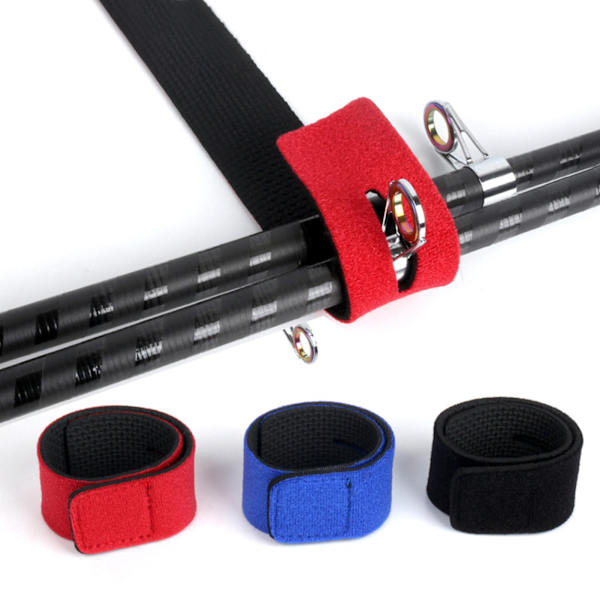 6 stk. SBR elastiske fiskestangsstropper, holdbare, justerbare, til at binde og bære