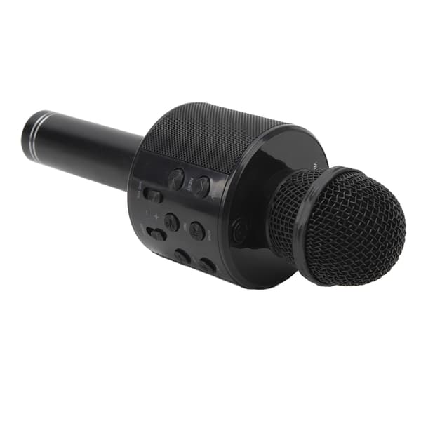 Bærbar 3-i-1 trådløs Bluetooth karaokemikrofon med højttaler, Hi-Fi lyd, sort