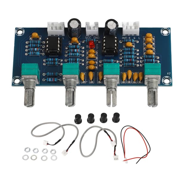 Dual-Channel NE5532 Dual-Channel Preamp Tone Board med Bas/Mellem/Diskant Justering, DC12V-24V