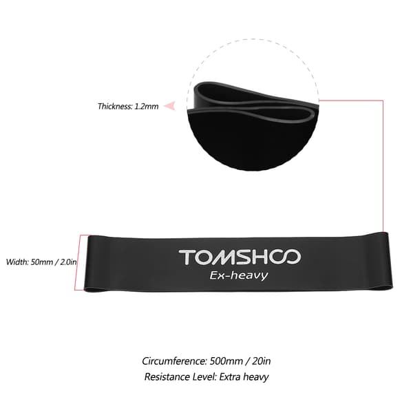 TOMSHOO Latex Loop Motståndsband för Styrketräning, Gym, Fysioterapi, Hemmaträning