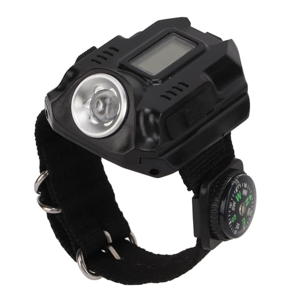 Genopladelig USB LED Håndledslygte, Ur med Lys til Camping, Udendørs Aktiviteter