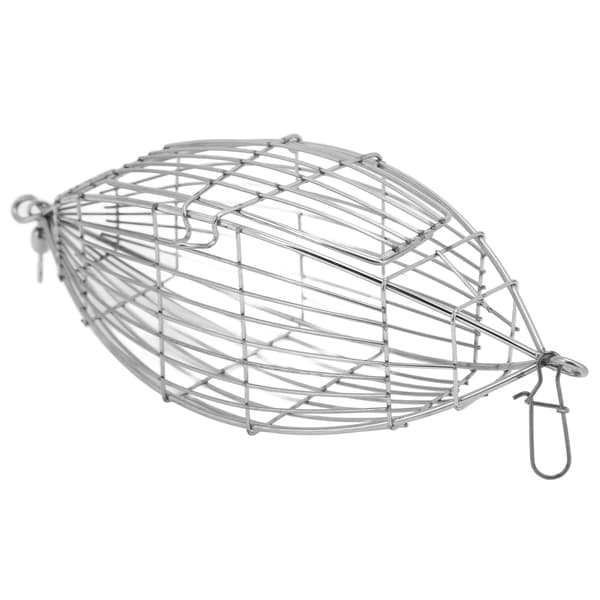Rustfrit stål maddingbur til karpefiskeri, fælde med foderautomat til rejer, krabber og fisk