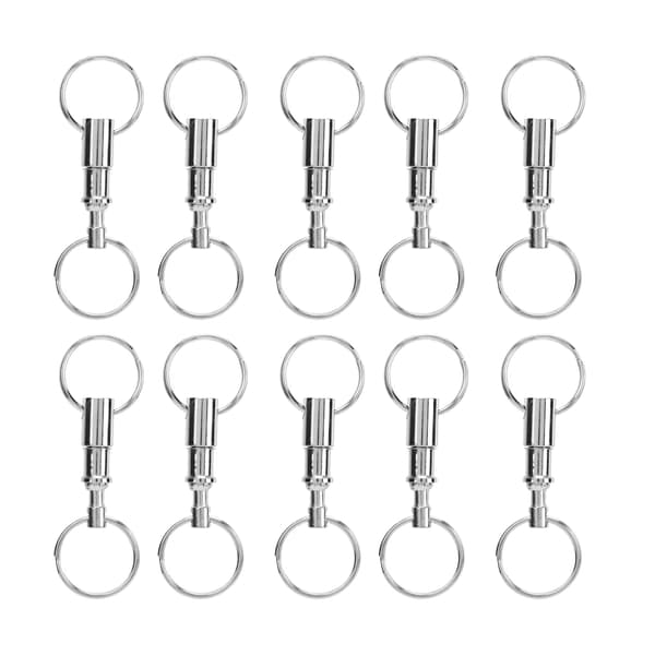 10 STK EDC Quick Release Dobbeltring Udendørs Aftagelige Nøgleringe
