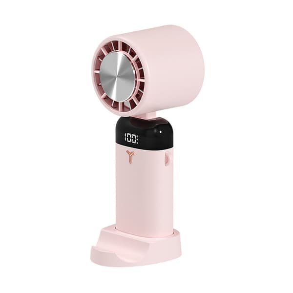 Bærbar sammenklappelig ventilator med kold kompression, 3 hastigheder, mobiltelefonholder, USB genopladelig