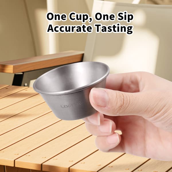 Mini Titanium Vinglas, Letvægt til Camping, Picnics, Sake, Whisky, 9g 15ml