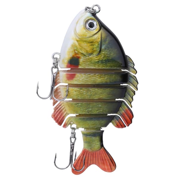 Bionisk kunstig fiskelokke med flere segmenter, tilapiaform, 8,5 cm, med trekrog #3