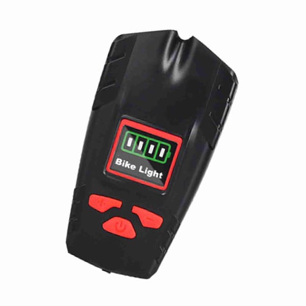 Sykkellys med horn, 2000mAh, IP6 vanntett, med batteridisplay og USB-lading