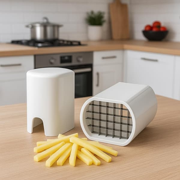 Pommes frites-/grøntsagsskærer med skæregitre - Tilfældig farve (11 x 15 x 9 cm)