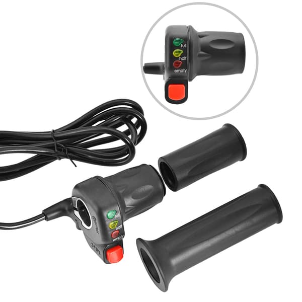 Vridgas med batteriindikator för 36V/48V elcykel, hastighetskontroll.