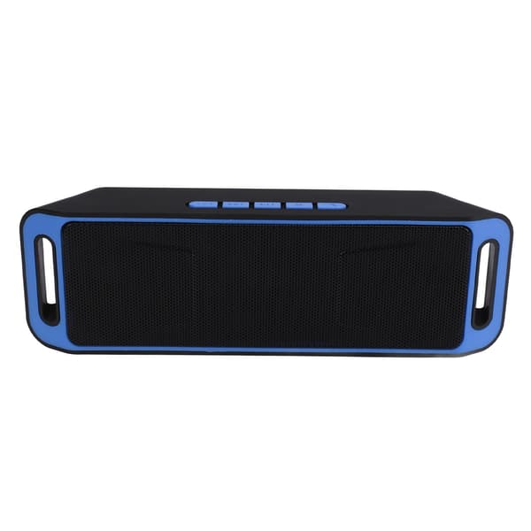 Bærbar trådløs Bluetooth-højttaler Mini med dobbelte højttalere, multifunktionel, blå
