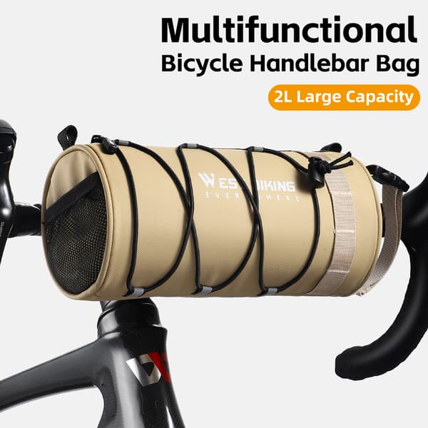 Multifunktionell cykelväska, 2L kapacitet, vattenavvisande, fallsäker, crossbody-styrmontering
