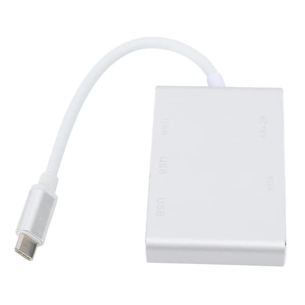 5-i-1 USB-C-hubb med USB 3.0, VGA, HD Multimedia Interface för bärbar dator, dator och mobiltelefon - Silver