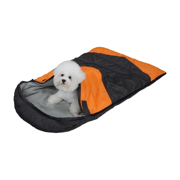 Hunde sovepose med varme og justerbar temperaturkontrol, ideel til camping og rejser.