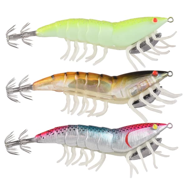 EGI Lysande Räkagn 115mm/20g för Bläckfiskfiske (3-pack)