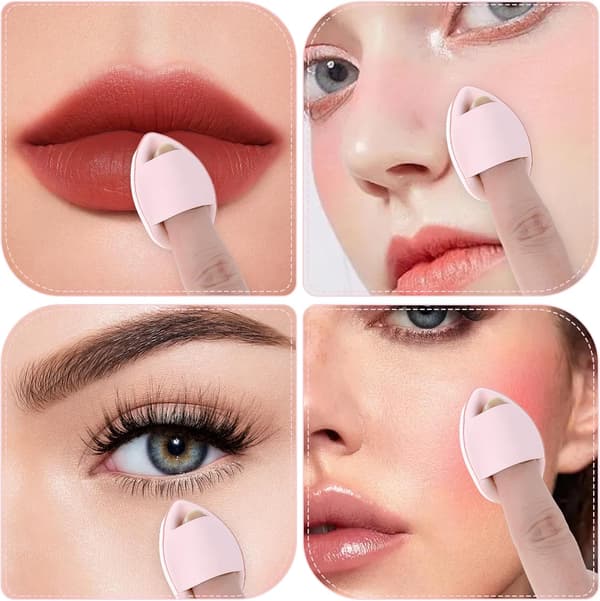 Sæt med 12 mini dråbeformede makeup-puffs til foundation, våd og tør makeup til kvinder og piger (lyserød)