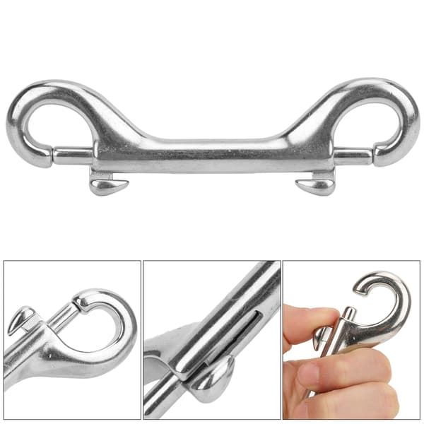 Fjær krok med dobbel spiss, 316 rustfritt stål, nøkkelringklips, 115 mm