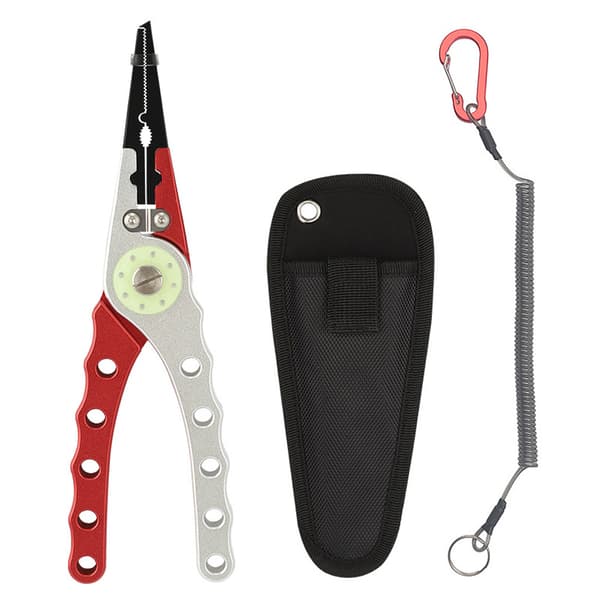 Multifunksjonell fisketang i aluminium, krokfjerner, ringåpner, saltvannsbestandig, 20 cm