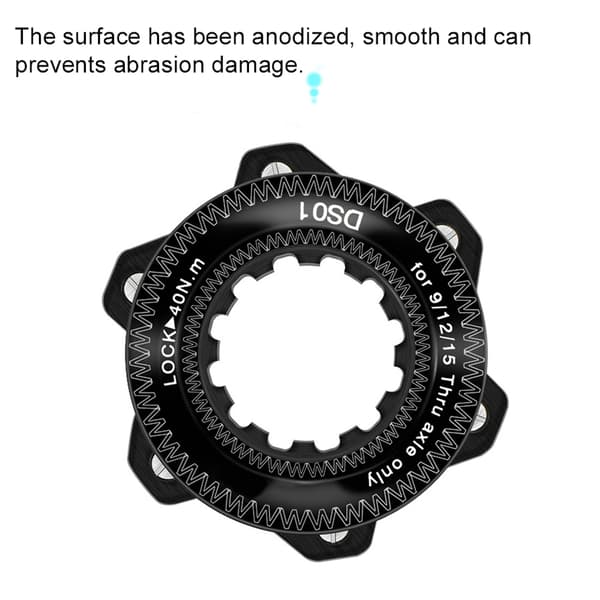 Centerlock-adapter för 6-bultad cykelbromsskiva i aluminiumlegering