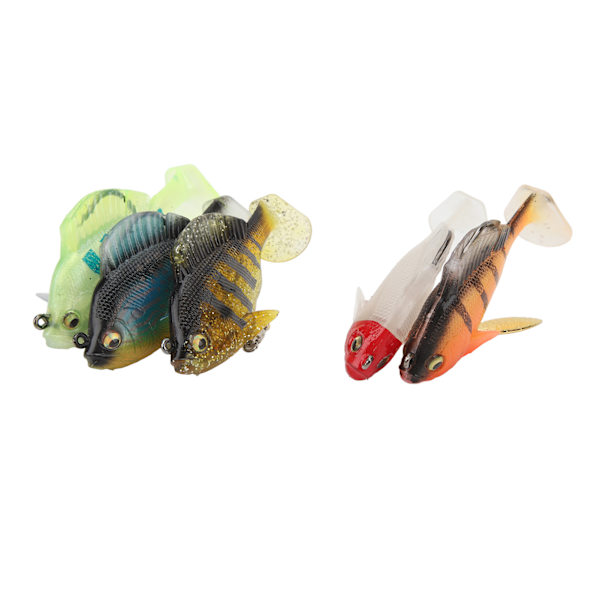 5 stk. bløde fiskelokker til bas 18g 8cm Paddle Tail Swimbaits med spinner kunstige agn
