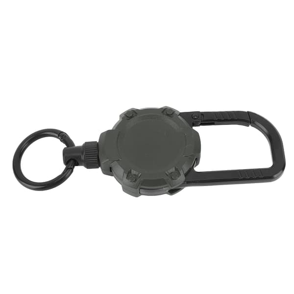 Magnetisk infällbar nyckelring med tråd i rostfritt stål, karbinhake, lättdragbart spänne, OD Grön