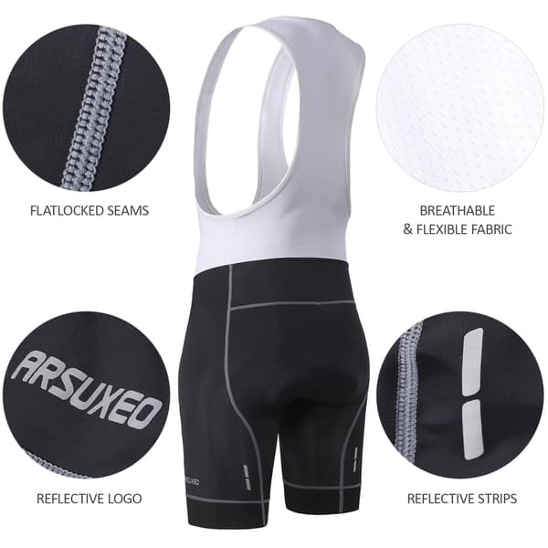 Bib-sykkelshorts for menn, pustende, hurtigtørkende med 3D-polstring