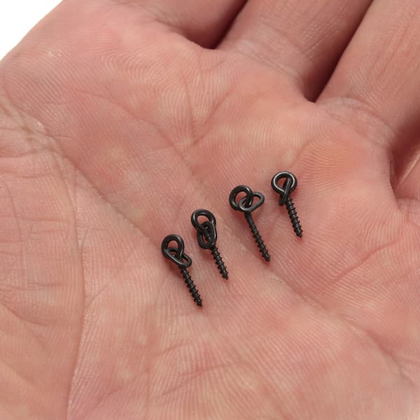 100 stk. agnskruer med ovale ringer 14 mm for karpefiske