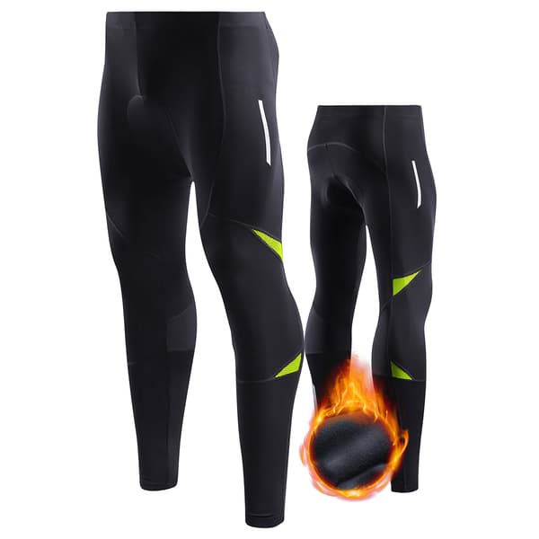 Cykelshorts til mænd med pelsisolering og 3D-skum til vinter-mountainbiking
