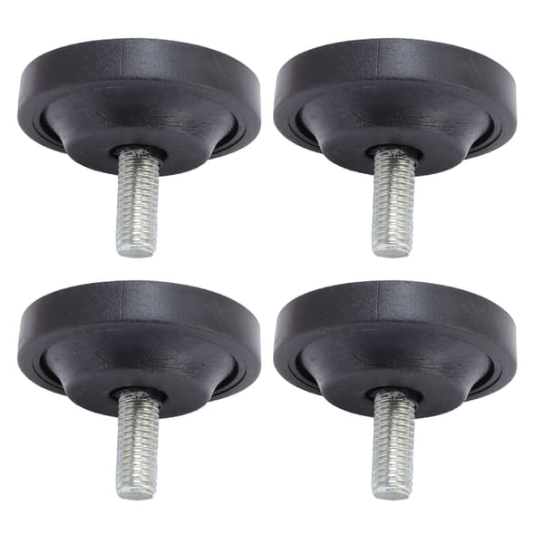 4 stk. justerbare gummifødder med M10 skrue til møbler, bord, stol, sofa, diameter 58 mm