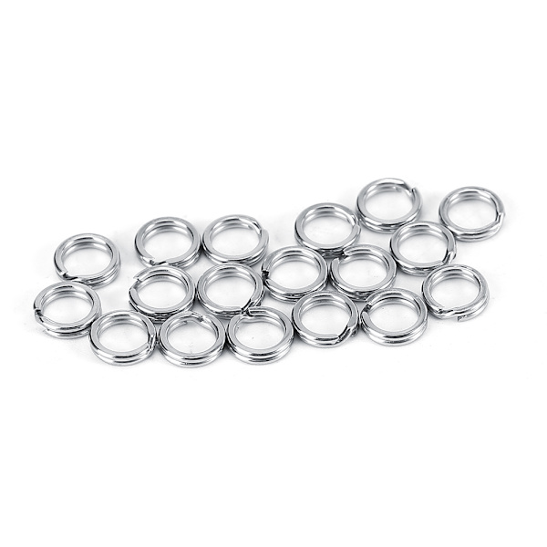 50 stk. splitring i rustfrit stål til agn, fiskeforbindelse, størrelse 7#