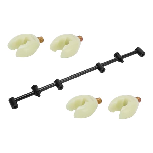 Karpefiskestangholder med buzzbar og lysende hode, aluminiumslegering, 45 cm, 4 hoder