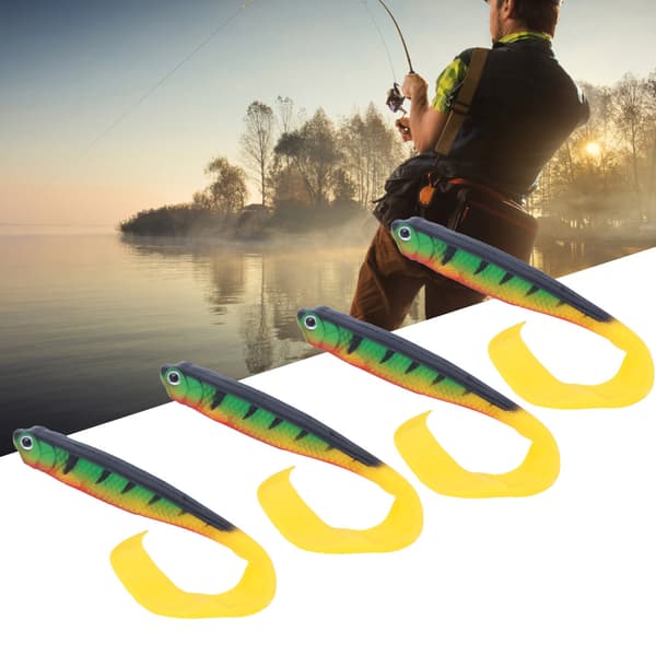 2-pack mjuka fiskedrag med simulerad lång svans för sötvatten och saltvatten