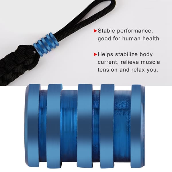 Stor blå TC4 titaniumlegering knivvedhæng til udendørs lanyard med perle paracord