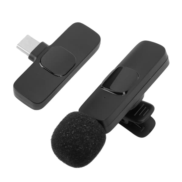 Trådløs Bluetooth Lavalier-mikrofon, Plug and Play, med støjreduktion til optagelse og livestreaming