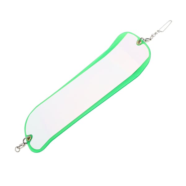 Dobbel Lysende Fiskeflasher ABS 28cm for Havfiske Trolling Tilbehør Transparent Grønn
