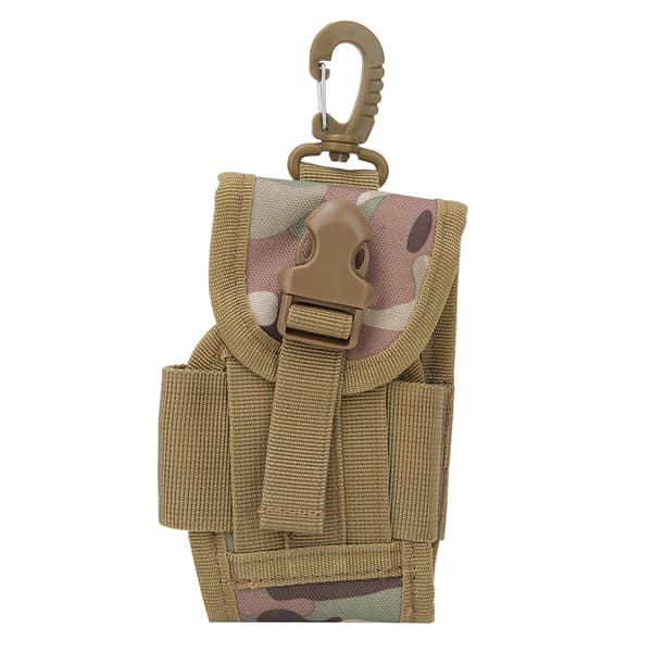 Multifunktionell MOLLE EDC Bältesväska för 4,5-tums mobiltelefon, kamouflage med krok
