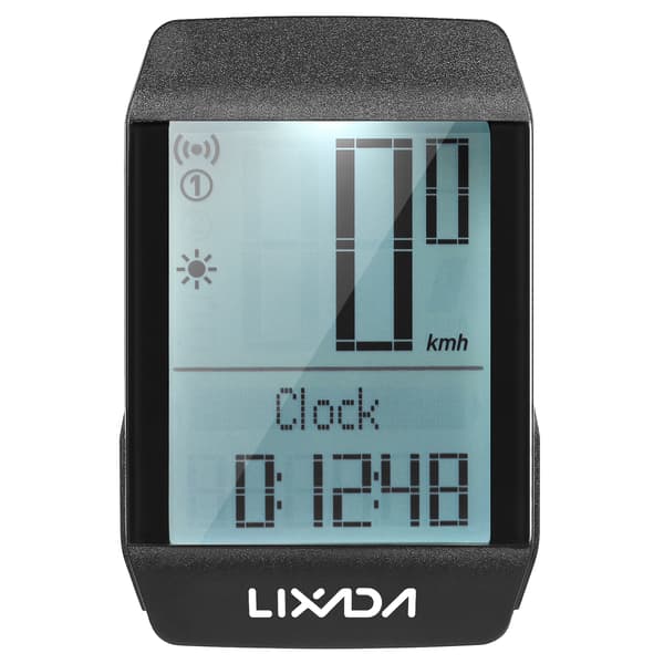 Lixada Trådløs Cykelcomputer IPX6 Speedometer Kilometertæller med LED Baggrundsbelysning 6 Sprog