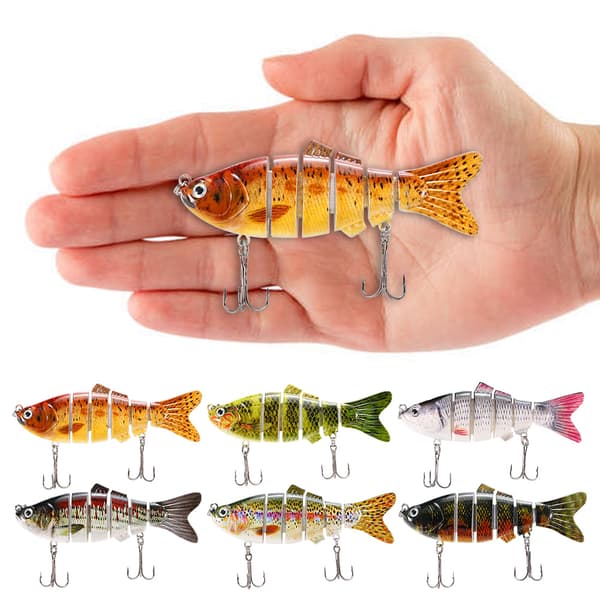 Fiskedrag 10cm/20g Verklighetstroget 6 Segment Ledat Swimbait Hårt Bete med 2 Trekrokar