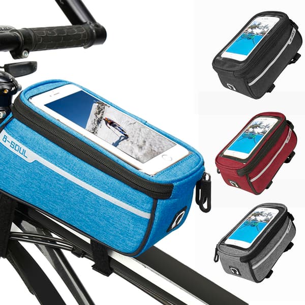 MTB Frontramme Mobiltelefon Taske med 6\" Touchscreen og Hovedtelefonstik