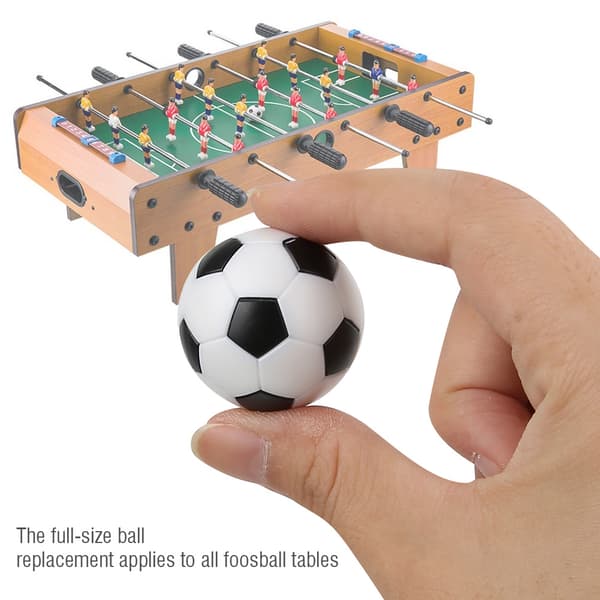 Udskiftning Mini Plast Bordfodboldbolde, Sort og Hvid (6 Enheder)