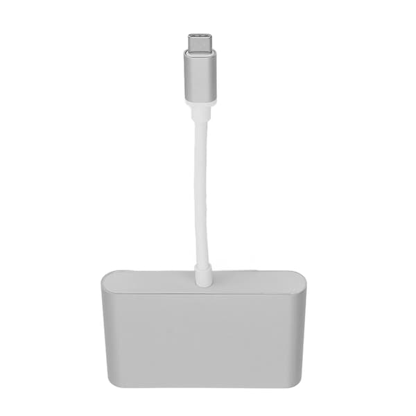 Type C til VGA USB 3.1 PD 3-i-1 Dockingstation Hub Adapter, Sølv Aluminium