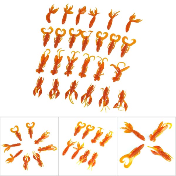 25 st silikonräkdrag för karp- och basfiske - orange