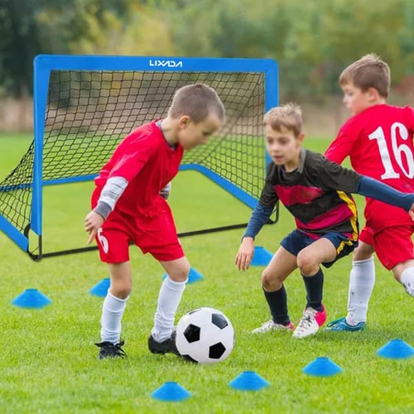 Bærbart 4x3FT foldbart fodboldmål til børnehave, børn og voksne med træningstilbehør