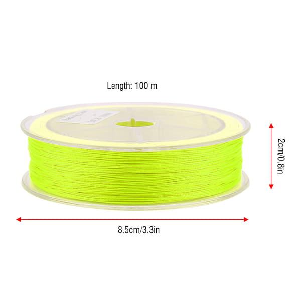 100M Nylon Fluefiskesnøre med Fluorescerende Gul Koppforlengelse