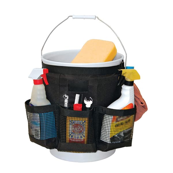 Organizer til 5-gallon spand med flere lommer til isfiskeri, bilvask og havearbejde
