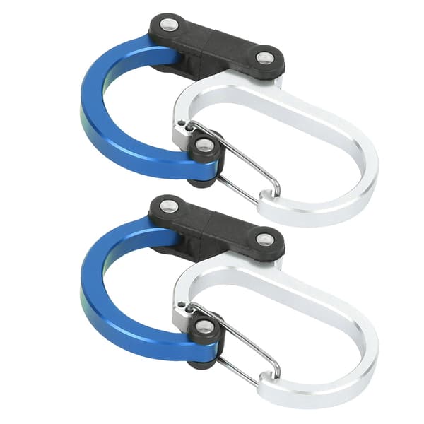 Multifunksjonell aluminiumskrok for utendørs bruk, 2 stk, eventyr, camping, klatring (blå)