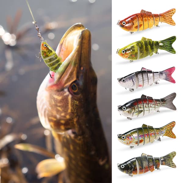 Fiskedrag 10cm/20g med 6 segment verklighetstroget konstgjort bete för fiske