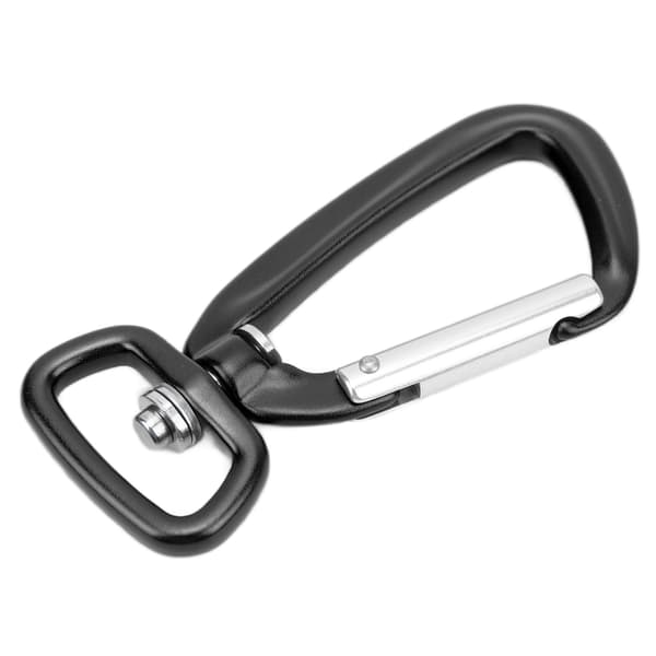 Sort roterende D-ringkrog i aluminiumslegering til udendørs hundesnor og drage