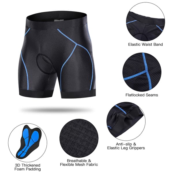 Cykelshorts för män med 3D halkfri vadderad skydd