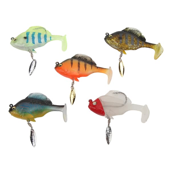 5 stk. bløde fiskelokker til bas 18g 8cm Paddle Tail Swimbaits med spinner kunstige agn