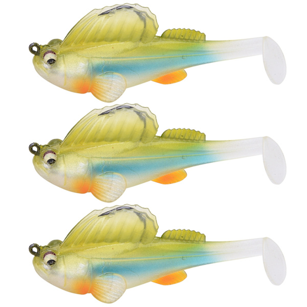 3 kpl Fat Head Swimbaits -viehesarja 3D-silmällä ja piilotetulla koukulla 005